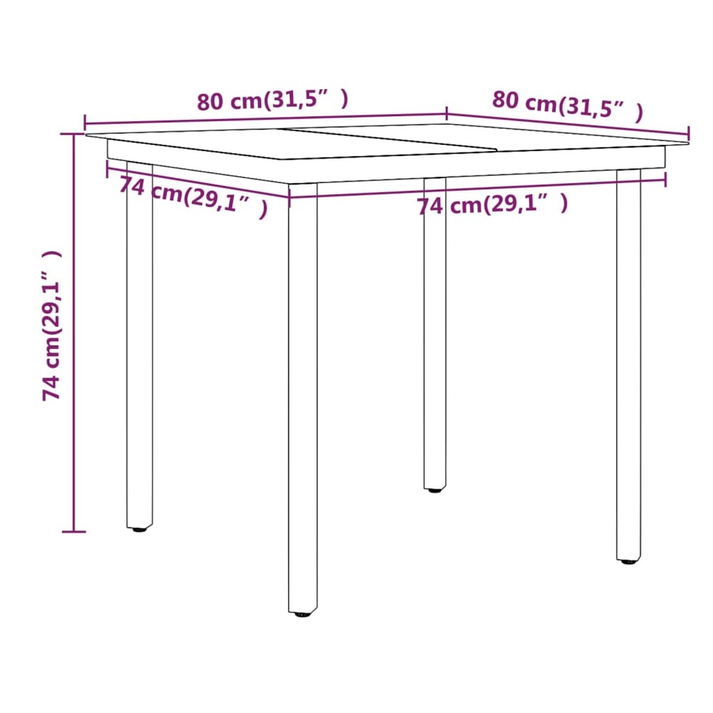 Mobilier de salle à manger de jardin avec coussins 3 pièces noir