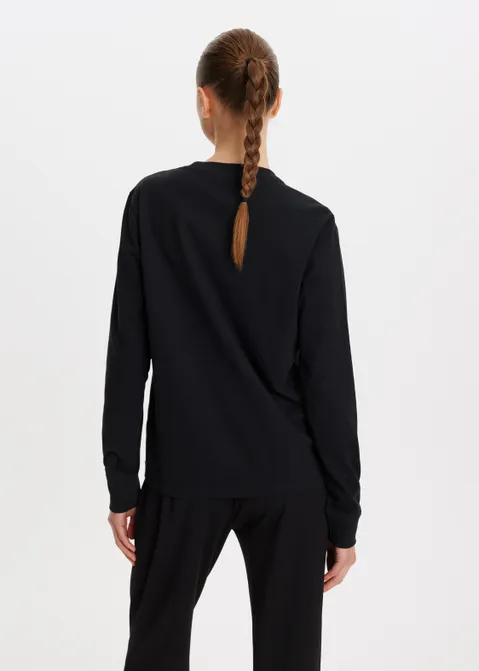 T-shirt met lange mouwen zwart (ZWART)