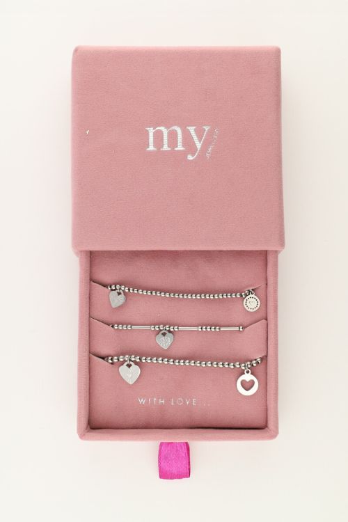 Candy armbanden set met hartjes