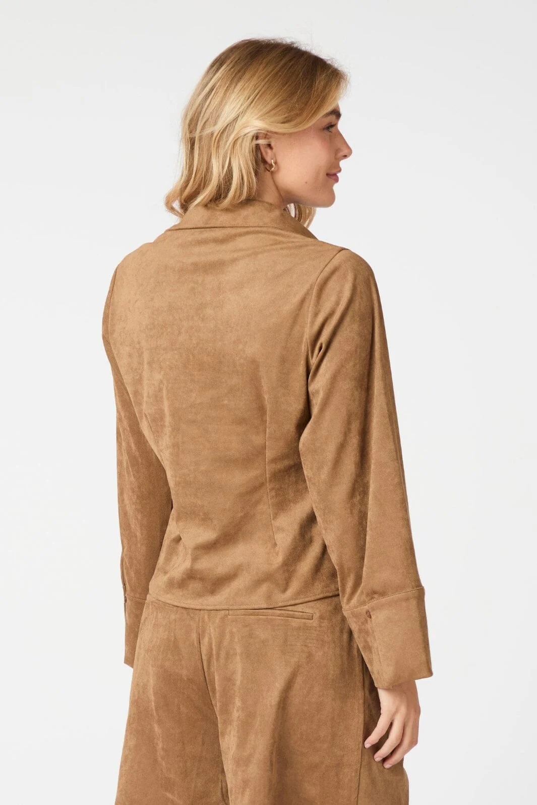 Neo Noir Rosa Faux Suede Shirt 164475 604 cognac