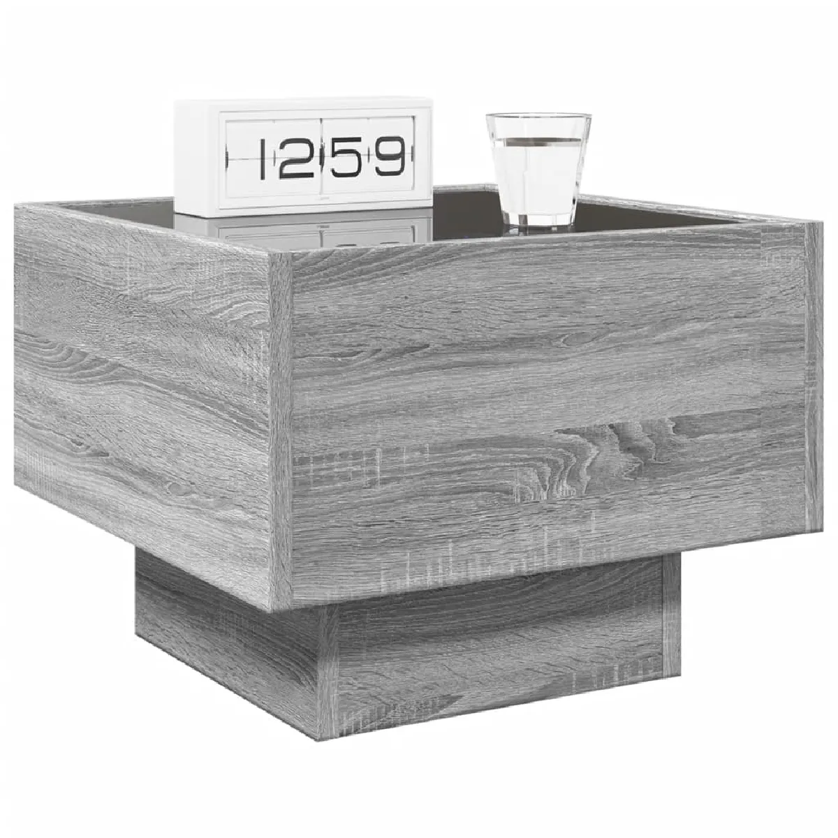 VIDAXL Table de chevet LED - Sonoma Gris