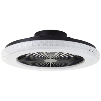 Brilliant plafondventilator Badria met lamp en RGB functie 40W zwart