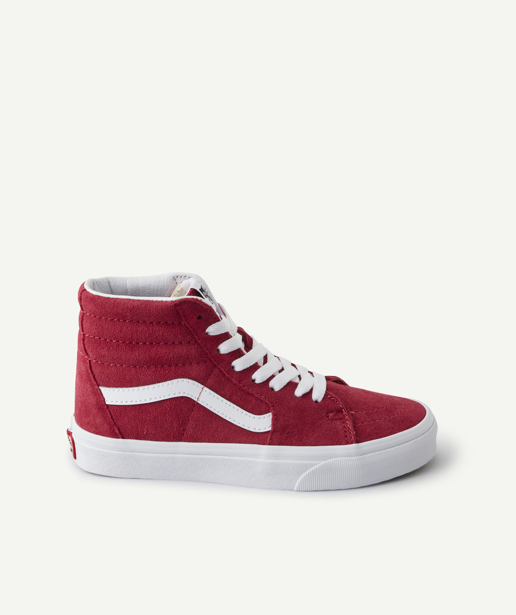 VANSBASKETS MONTANTES SUÈDE ROSE ET BLANCHE SK8-HI