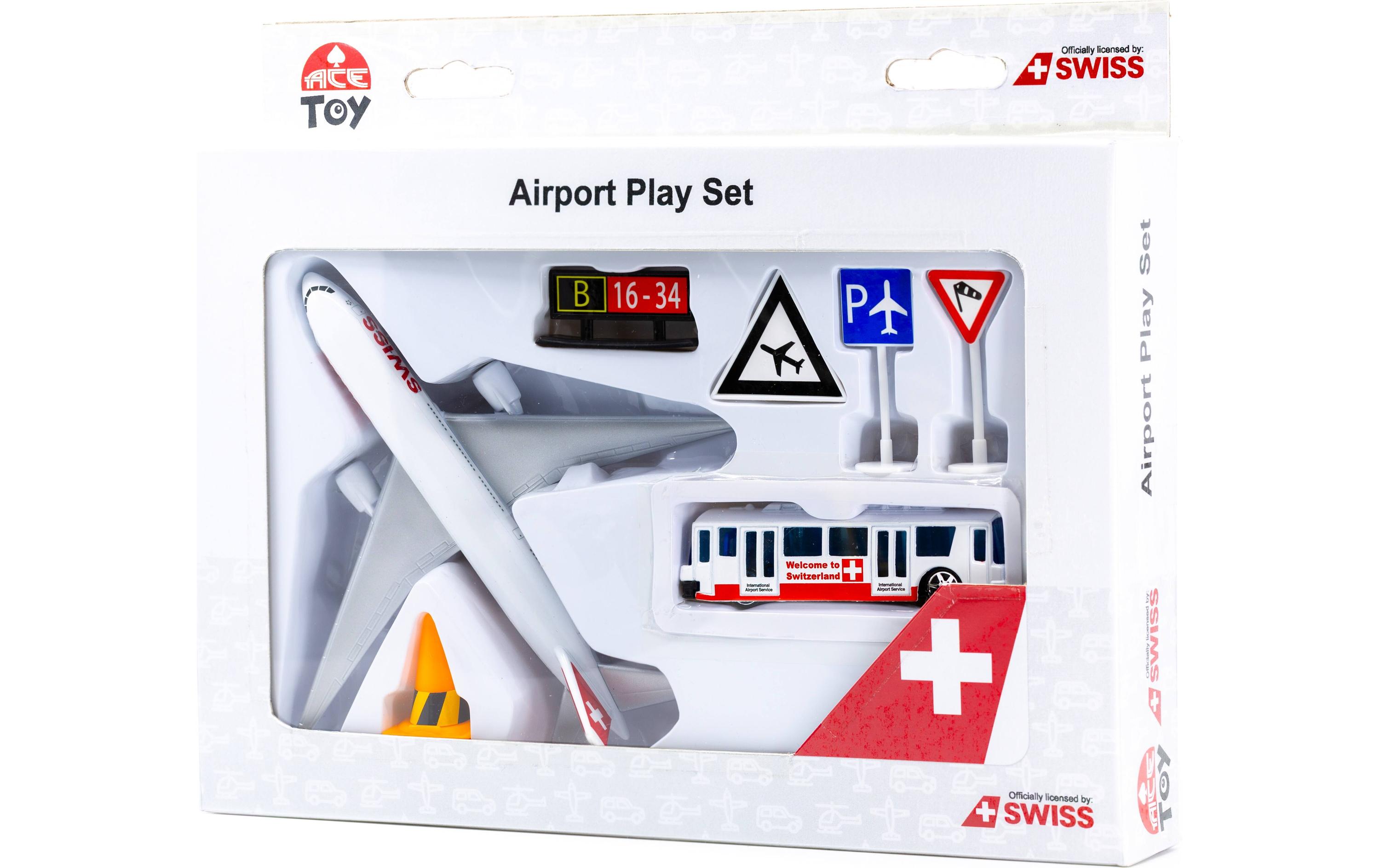 Toy Airport Play Set Swiss 1:87Realistisches Flughafen Spielset für vielfältige Szenarien