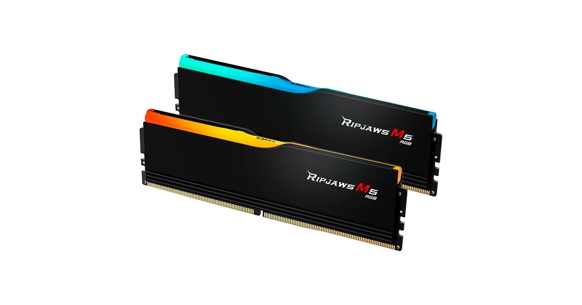 G.Skill32 GB DDR5-6400 Kit werkgeheugen  (Zwart, F5-6400J3239G16GX2-RM5RK, Ripjaws M5 RGB, XMP)