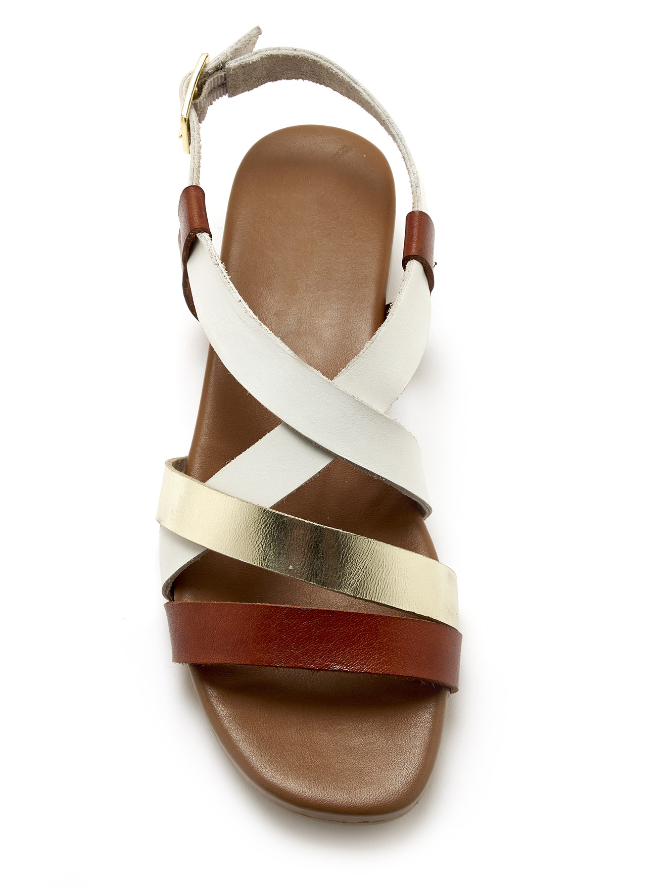 Sandales plates en cuir