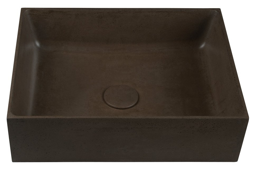 Sapho Formigo betonnen wastafel 47.5x13x36.5cm donkerbruin