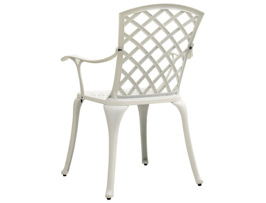 VIDAXL - Chaises de jardin lot de 6 fonte d'aluminium blanc