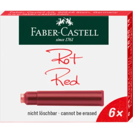 Faber-Castell Tintenpatronen, Standard, 6x rot