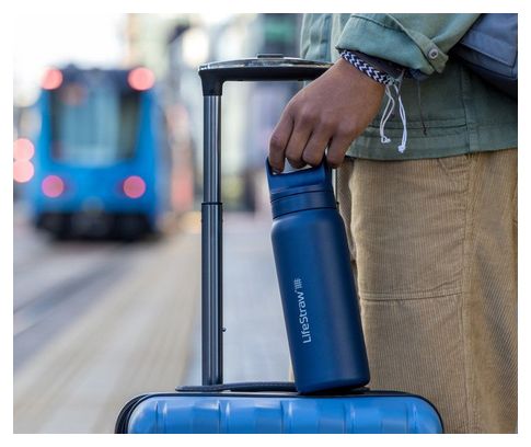 Bouteille filtre à eau LifeStraw Go 2.0 isolée en acier inoxydable 700 ml-Bleu