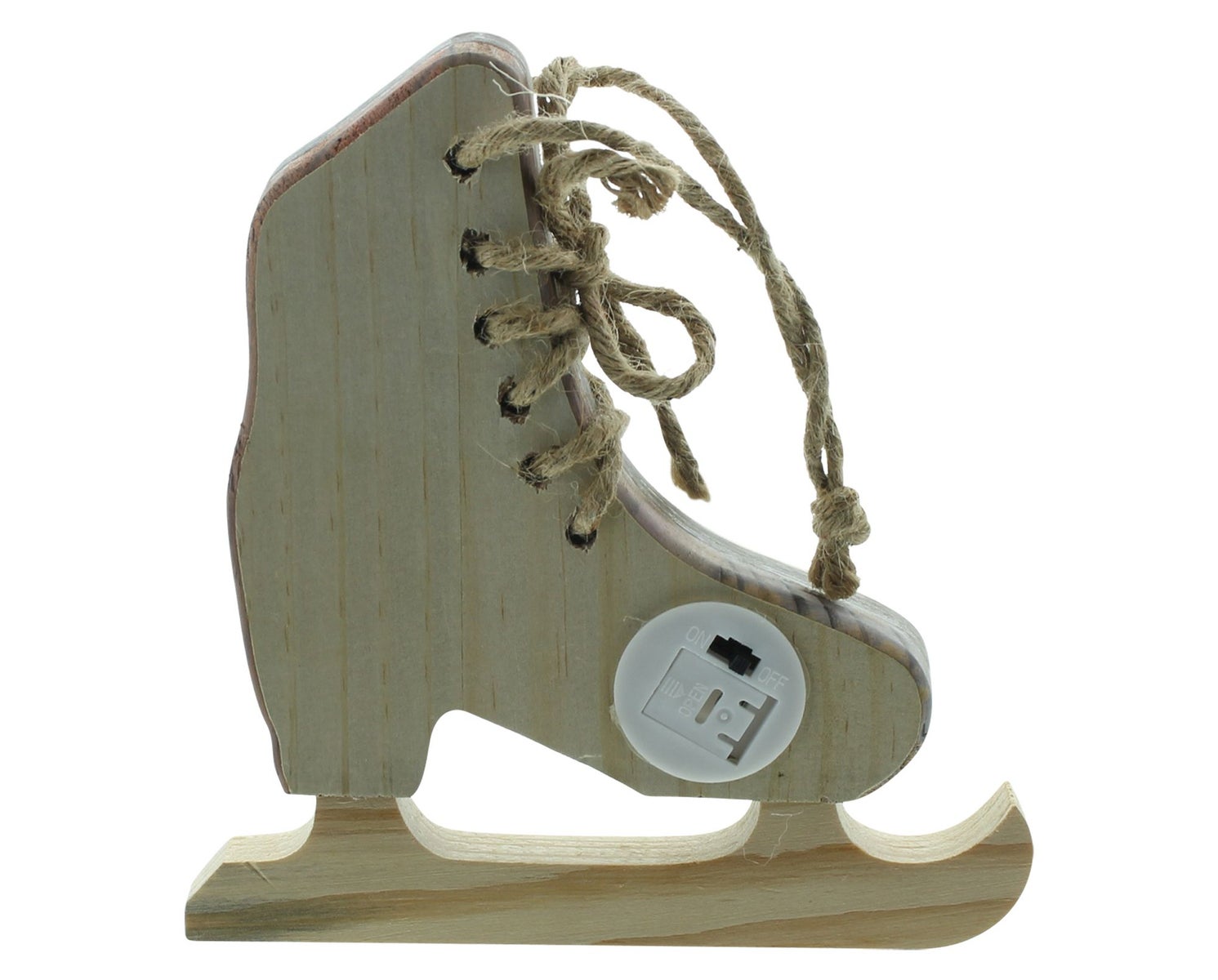 FRANK FLECHTWAREN | LED-schaatssterontwerp, 16,5 x 15 x 2,5 cm, BEUKEN, ACRYL, JUTE