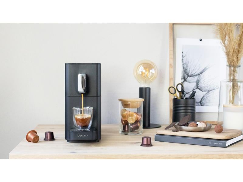 Delizio Kapselmaschine Carina Midnight Schwarz Kapselmaschine für Kaffee
