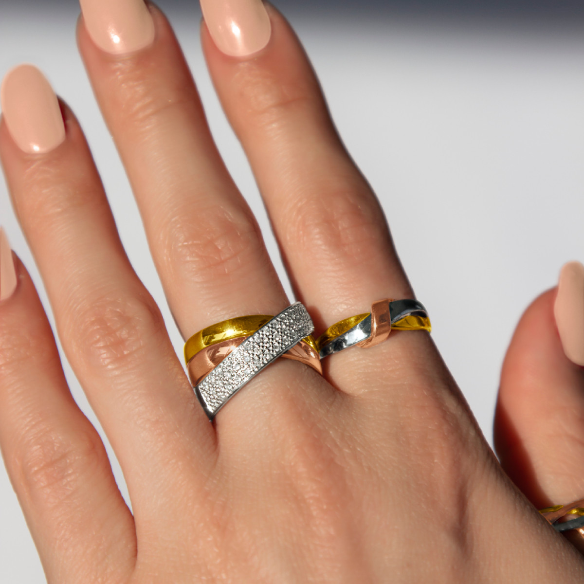 Bague 3 ors 750 diamants