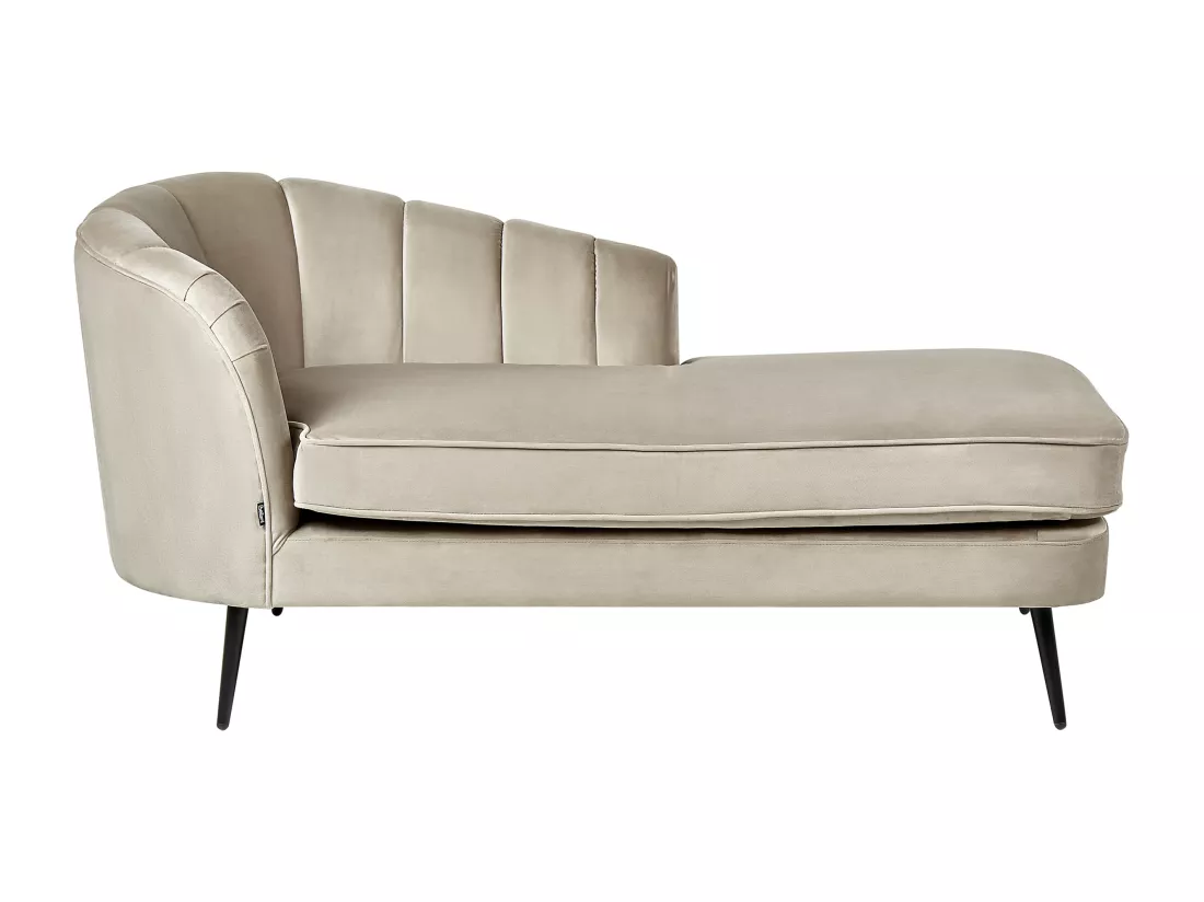 Divan côté droite en velours beige ALLIER