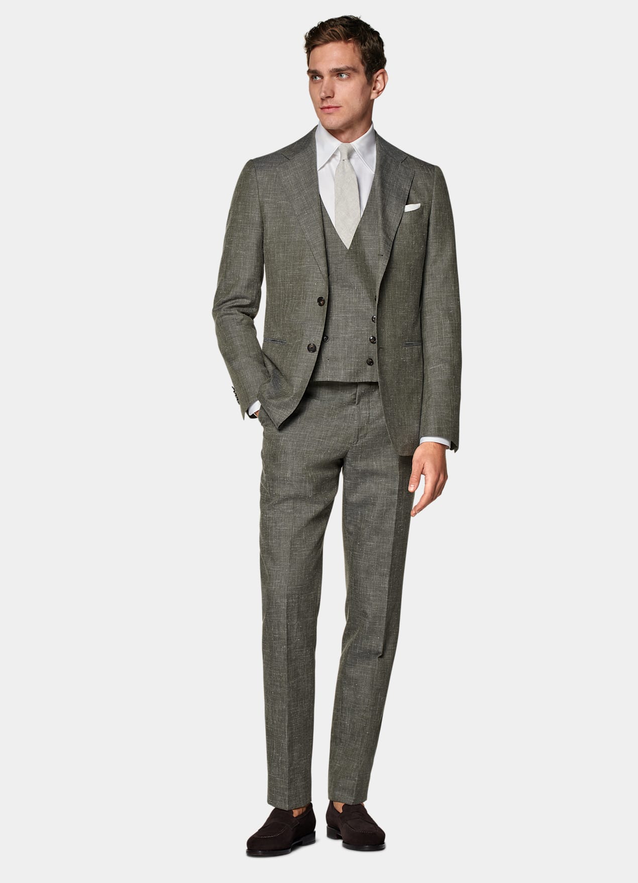 Costume trois pièces Havana coupe Tailored vert moyen
