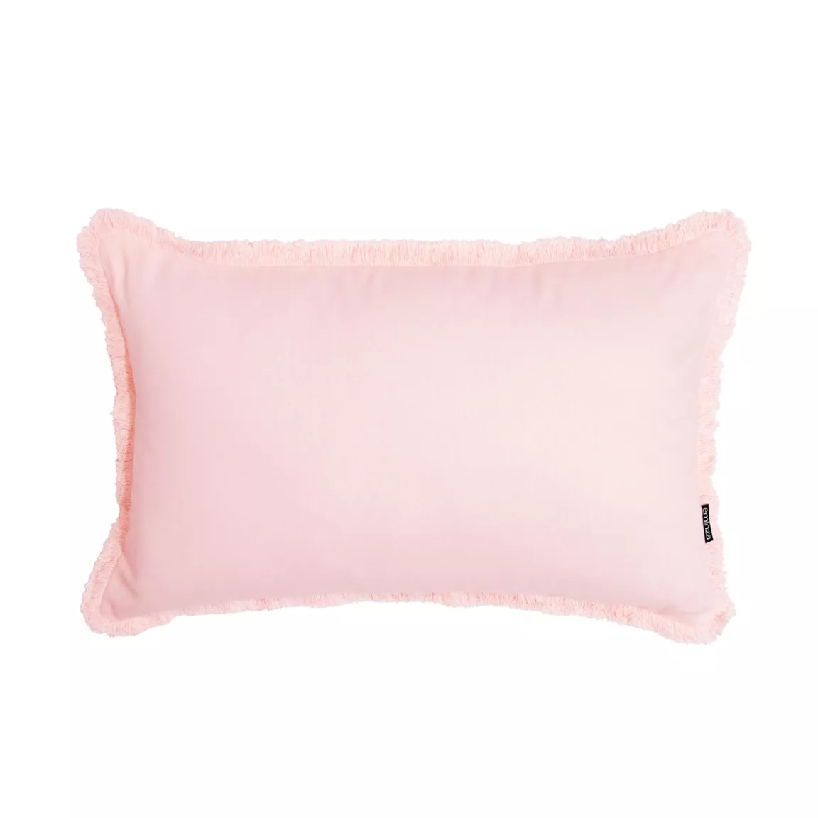 Coussin rectangulaire coton (40 x 60 cm) Pixel franges Rose poudré