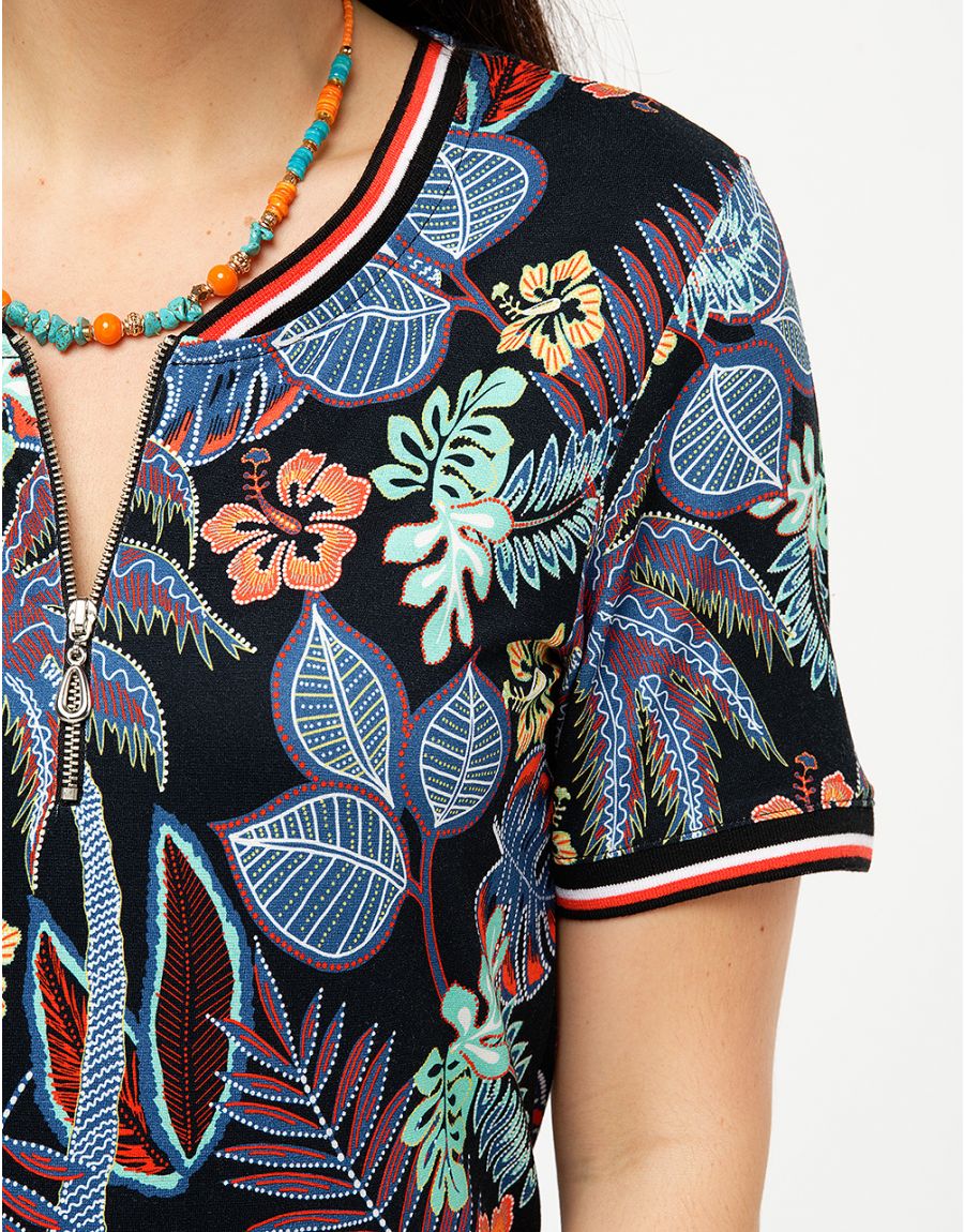 Robe noir feuillages