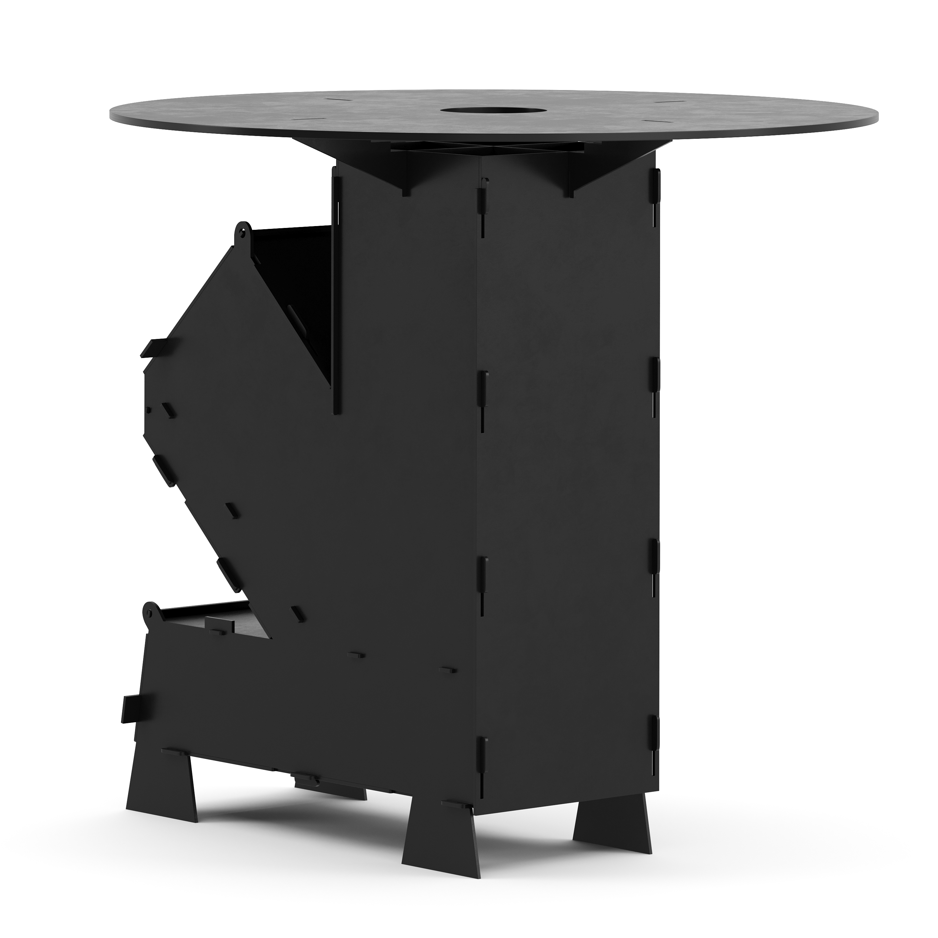 Raketenofen mit Grillplatte 36 x 14 x 57 cm