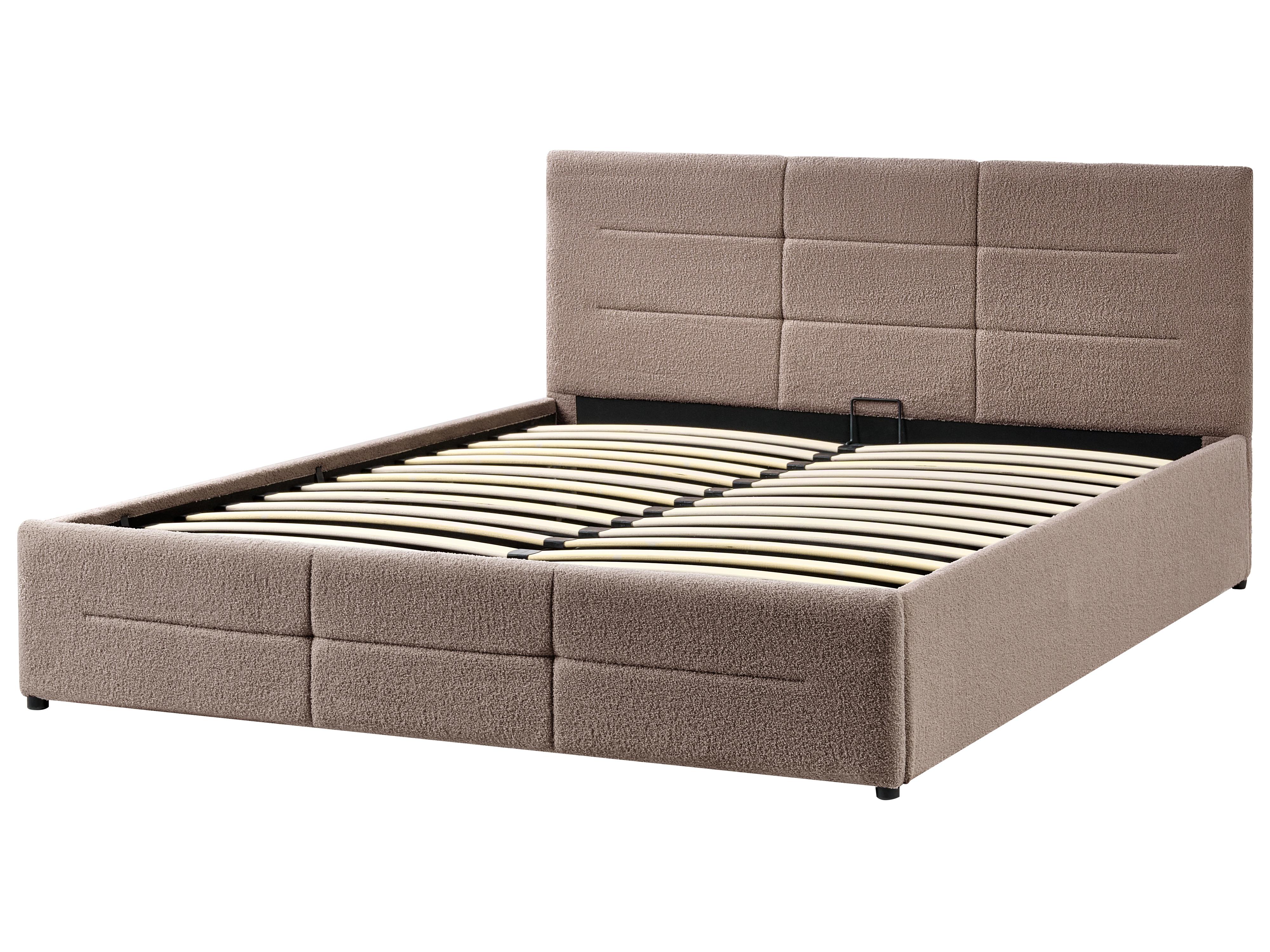 Bed met opbergruimte Bouclé MASSOGNES 160 x 200 cm Taupe