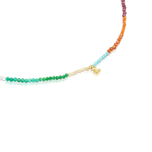 Colar Bold Bear com banho de ouro 18k sobre prata e pedras preciosas.