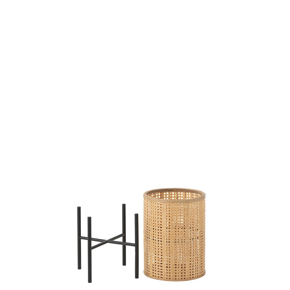 Lanterne a pied bamboo naturel petit