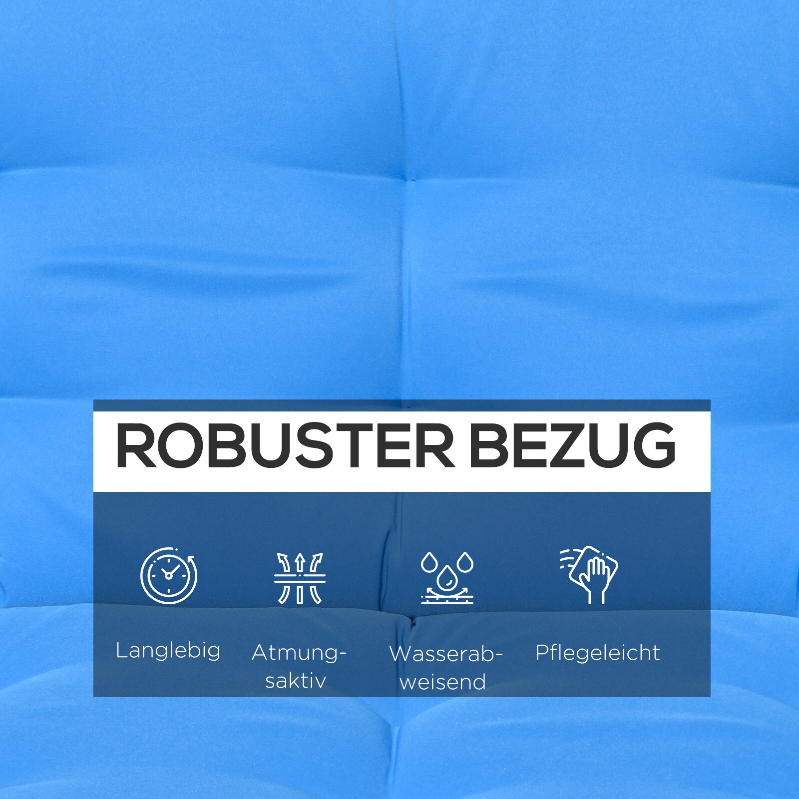 Outsunny Sitzkissen mit 6 Bändern 170L x 100B x 8H cm
