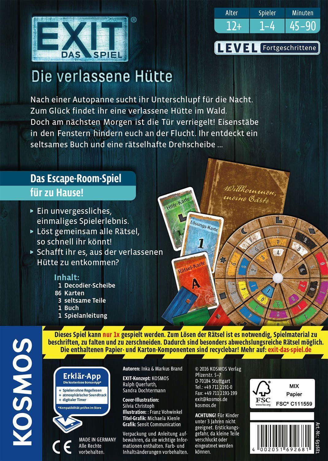 Gesellschaftsspiel – EXIT - Die verlassene Hütte