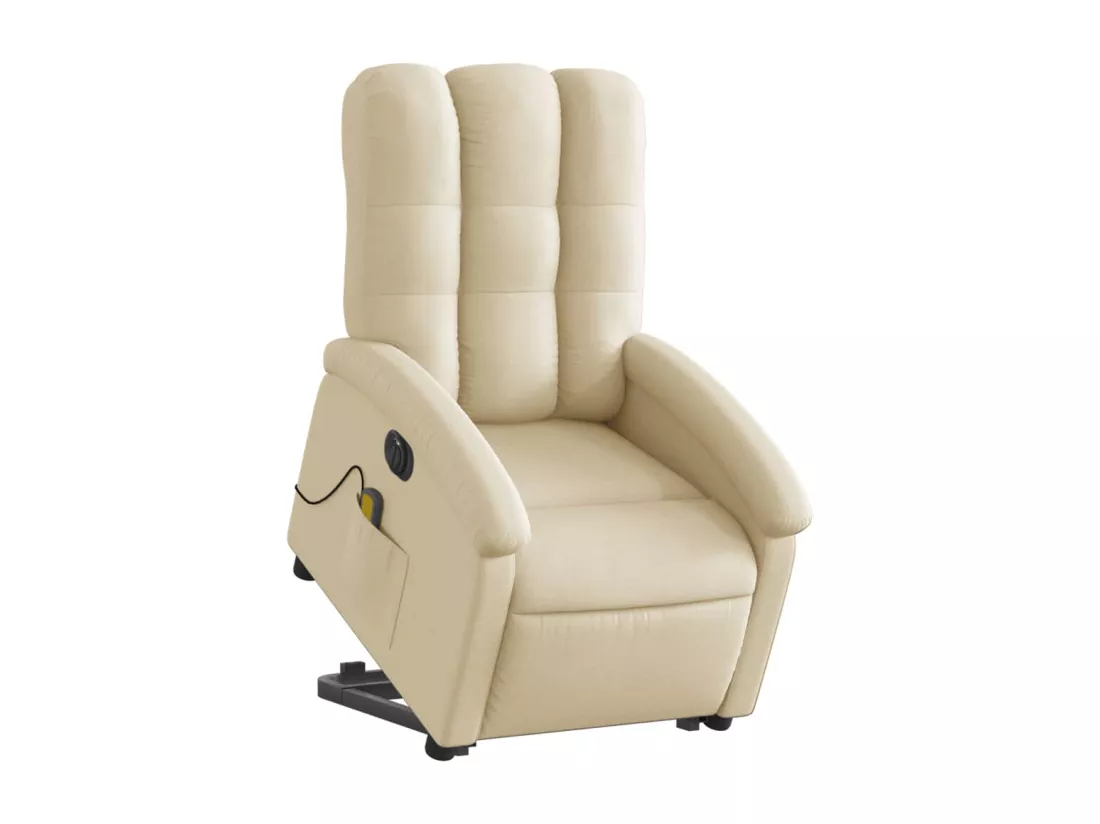 Fauteuil inclinable massant électrique Crème Tissu