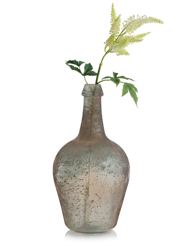 Glasvase Antikfinish mit Astilbe, 38 cm