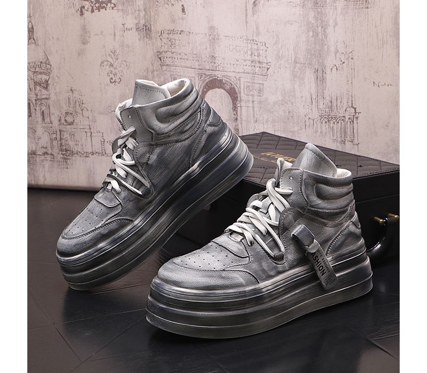 Mr Ozera - Platform veterschoenen met hoge top