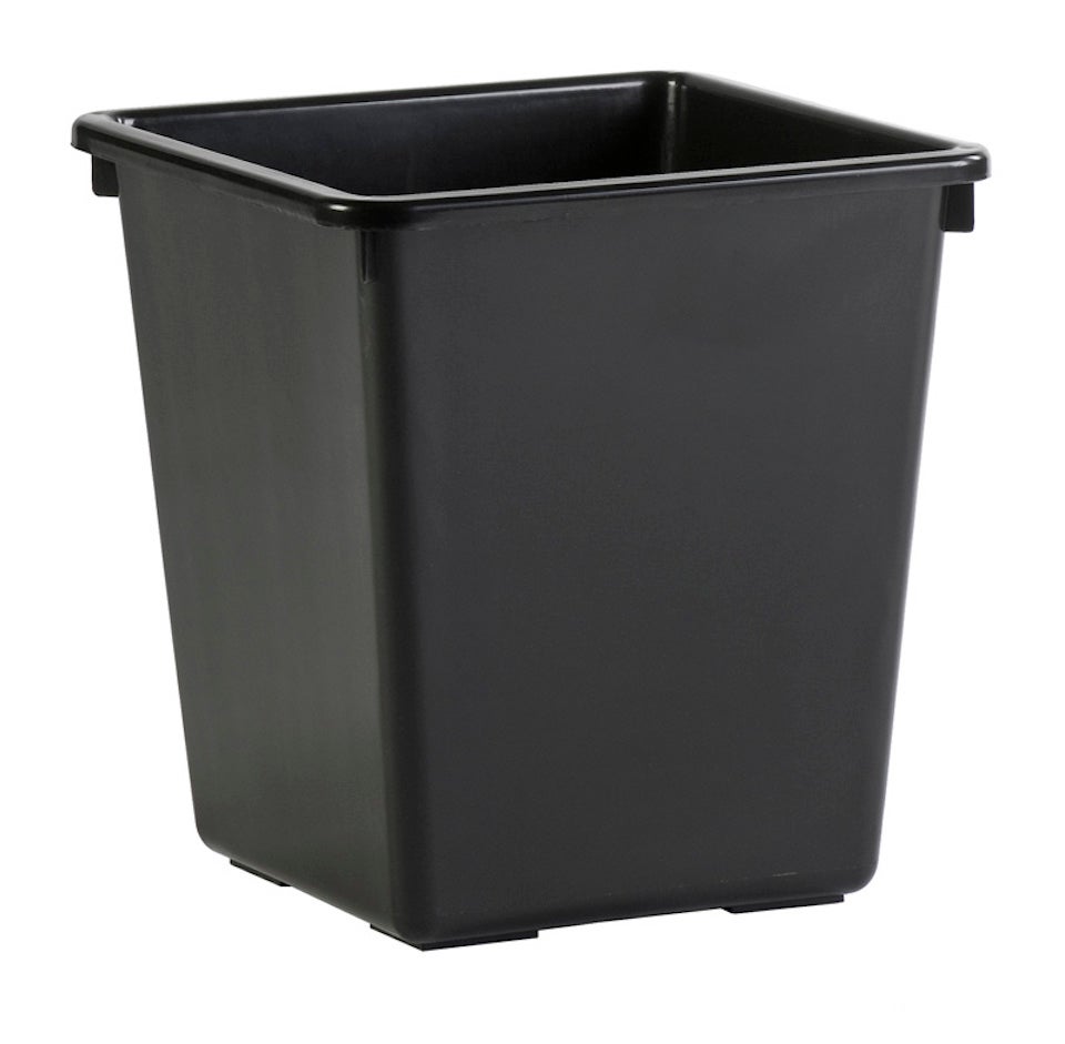 PROREGAL Vierkante Conische Afvalbak 27 Liter HxBxD 36 x 34 x 34 cm Kunststof Zwart