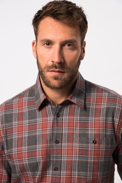 Karohemd, Langarm, Flanell, Kentkragen, Modern Fit