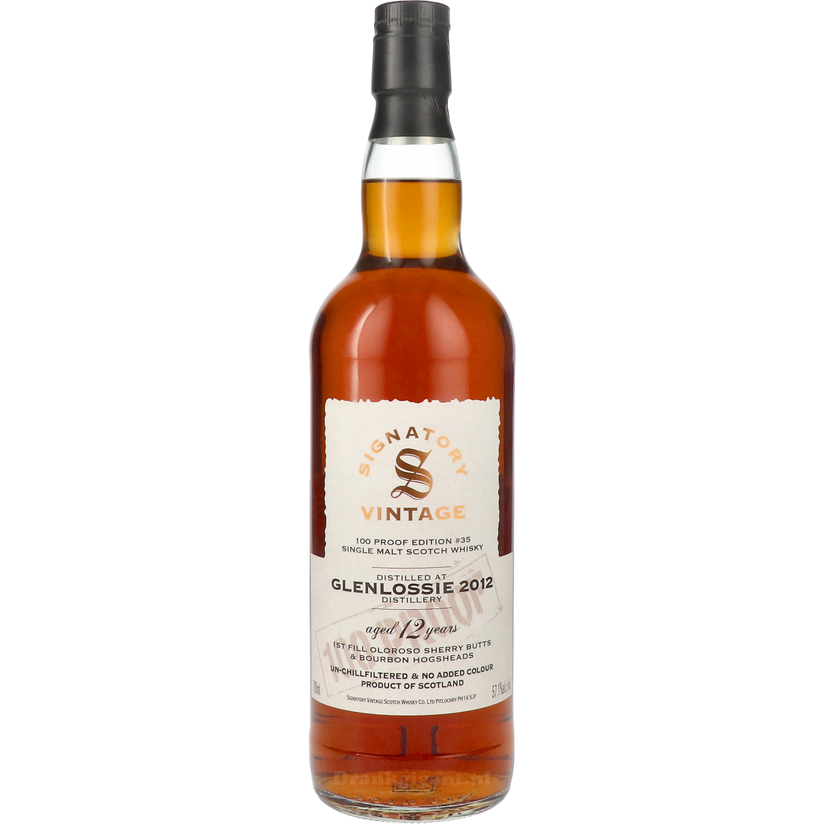 Glenlossie 12 Years 100 Proof Edition #35 Signatory Vintage 70 cl
