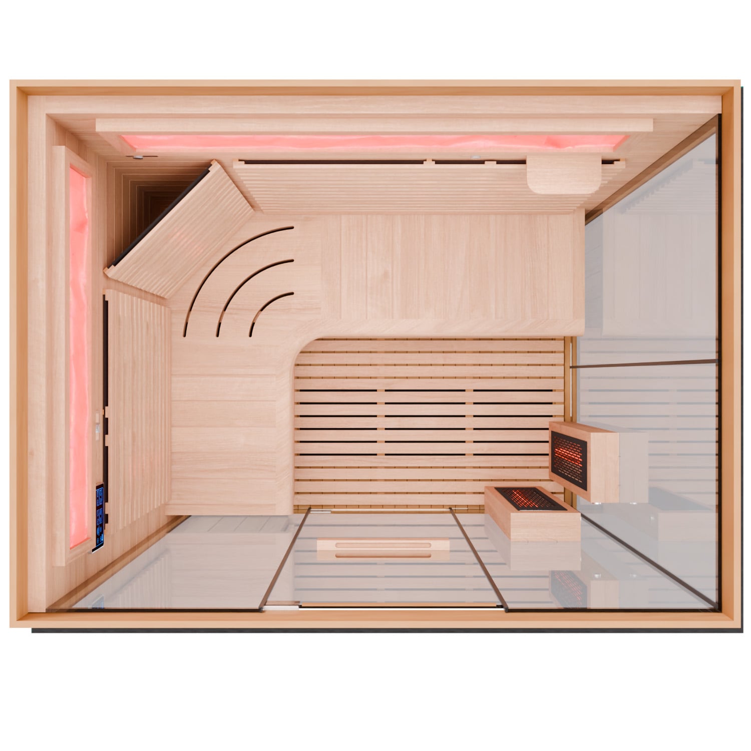 Dewello® Infrarotkabine Infrarotsauna KENORA 160x120 für 2-3 Personen aus Hemlockholz, Dual-Therm
