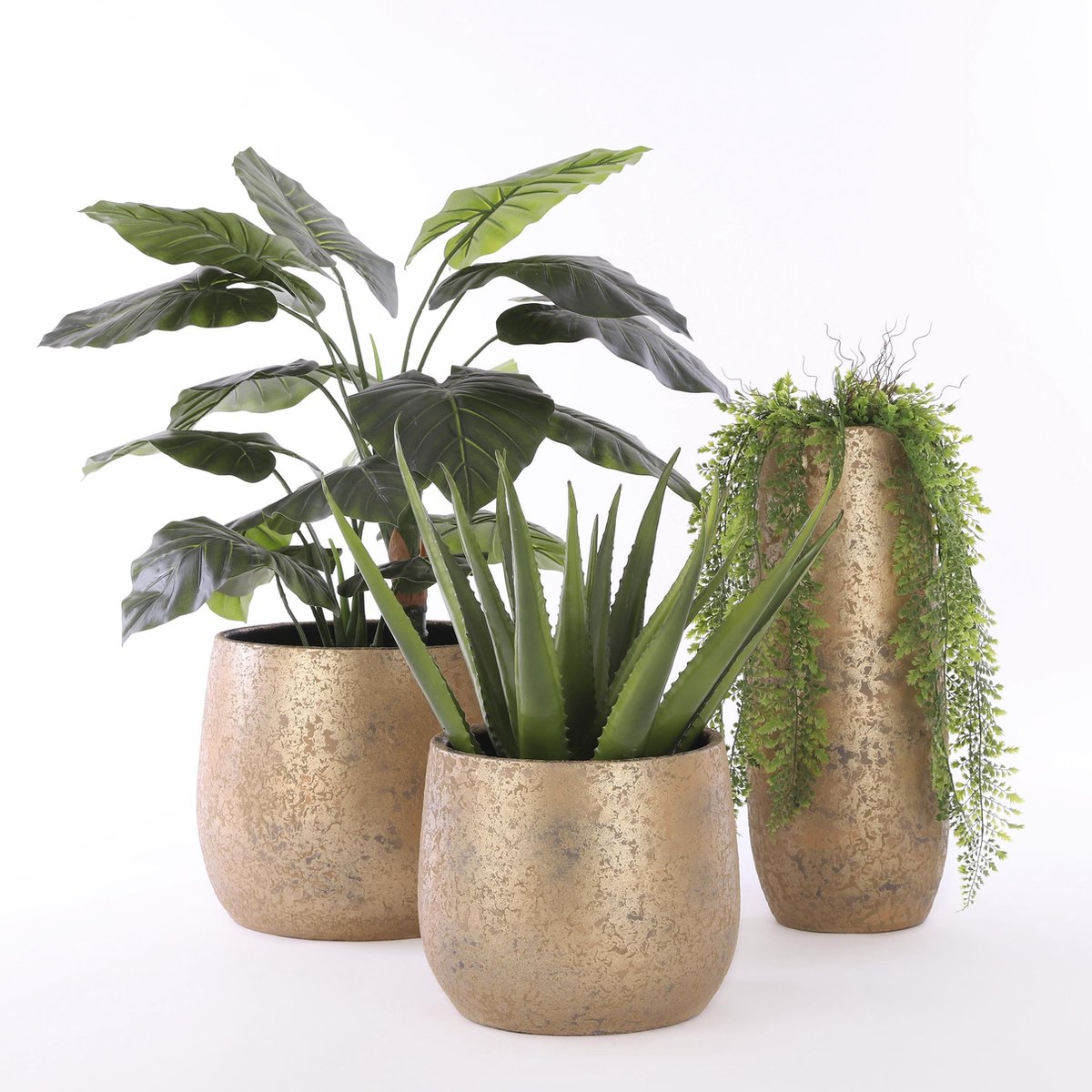 Mica decorations vase clemente - 21x21x55 cm - terre cuite - l'or