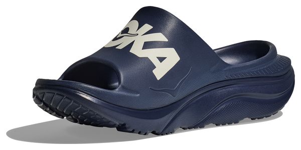 Chaussures de Récupération Hoka Ora Athletic Slide Bleu/Blanc Unisexe
