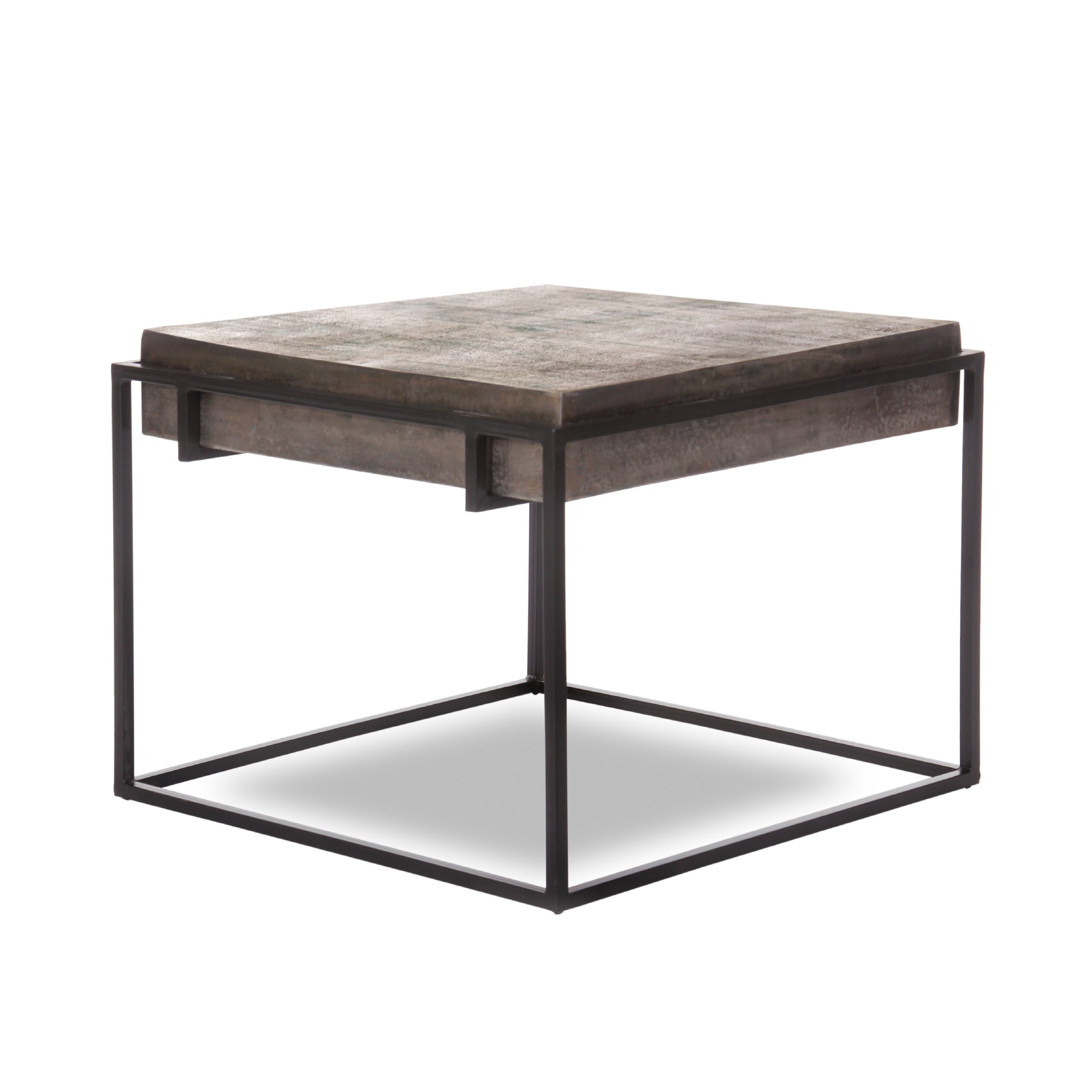Beistelltisch 'Tinborg', schwarz, zinn oxidiert, T 63 cm, B 63 cm, H 48 cm von fischer's lagerhaus
