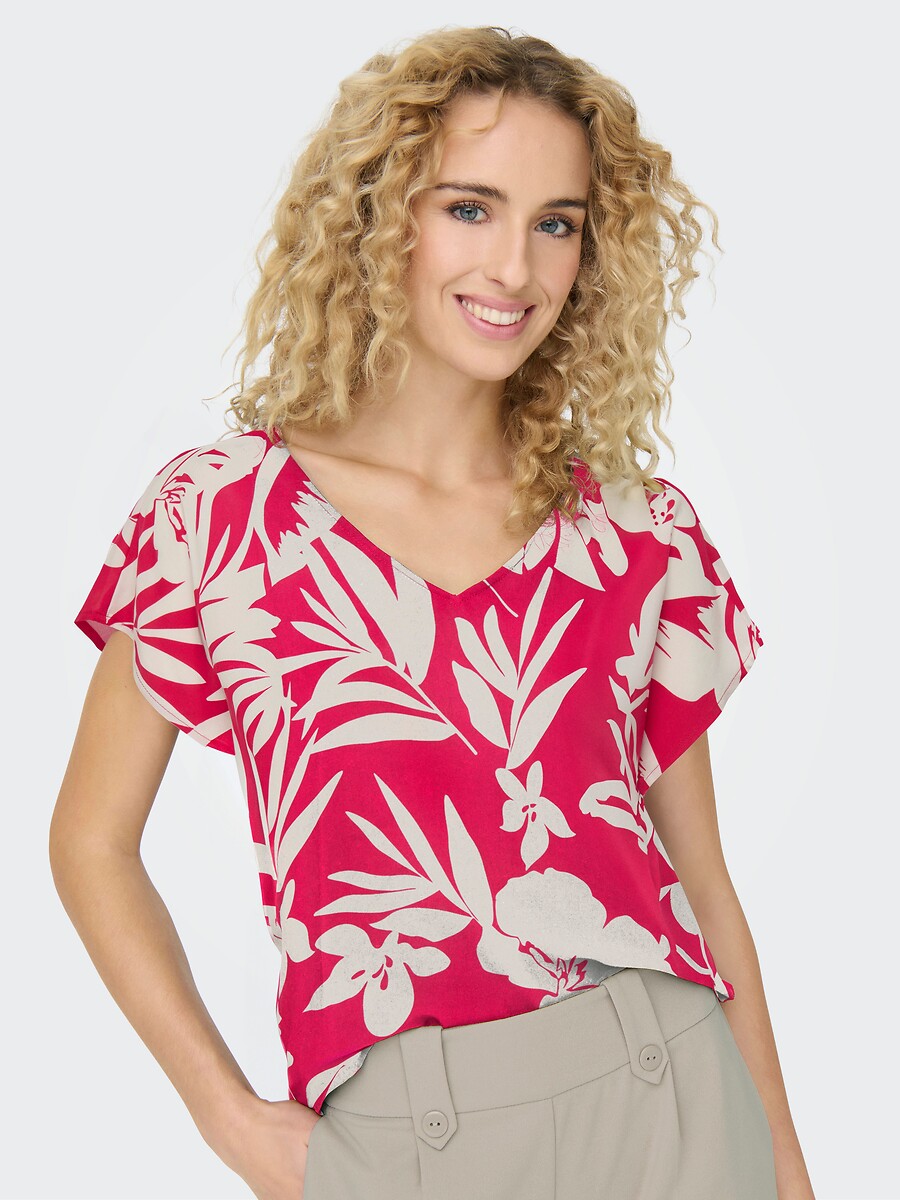 Blusa JDY com mangas curtas e decote em V