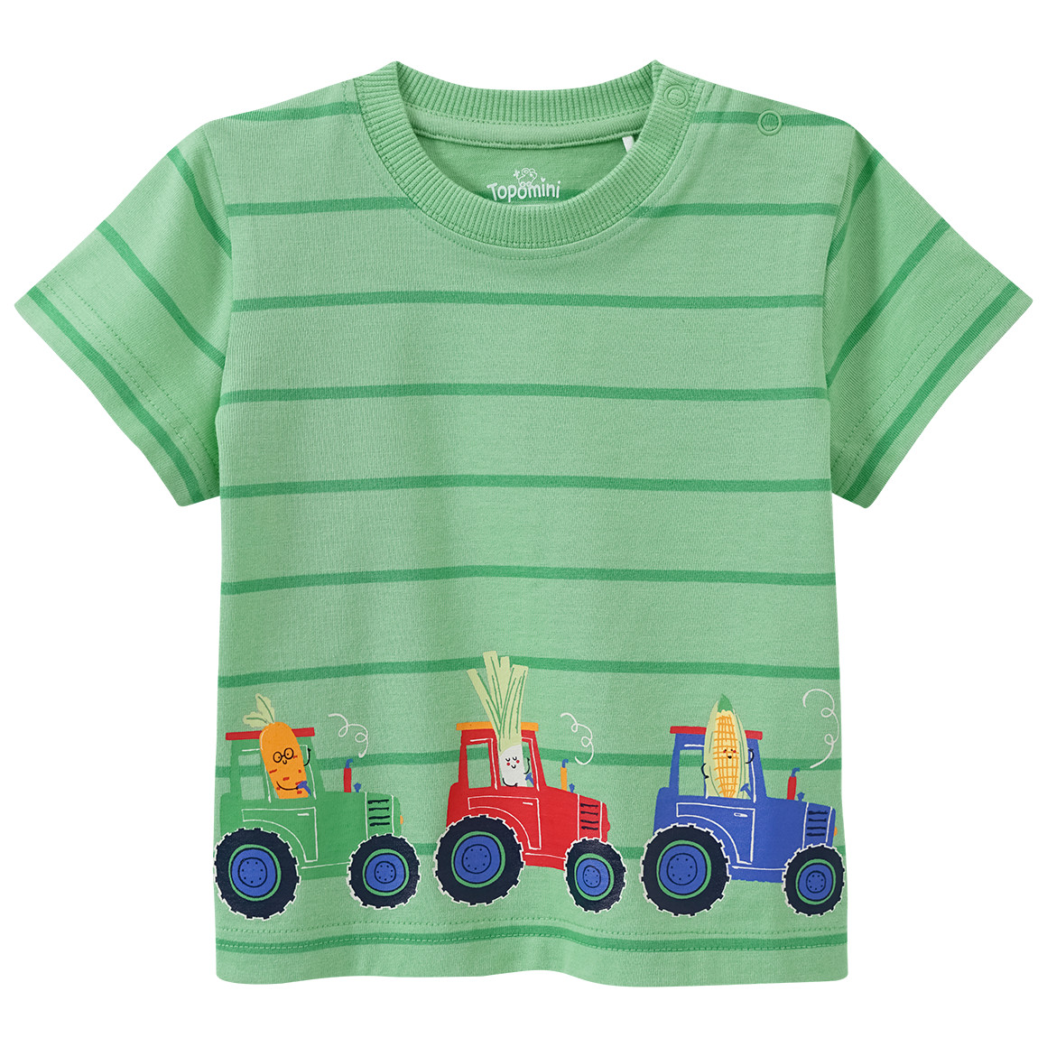 Topomini Baby T-Shirt mit Traktor-Print hellgrün
