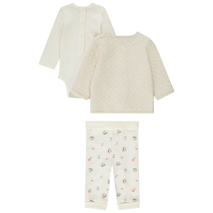 Ensemble 3 pièces Marie Disney pour bébé fille - Ecru