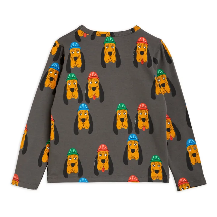 Mini Rodini T-Shirt Coton Bio Chiens | Gris anthracite