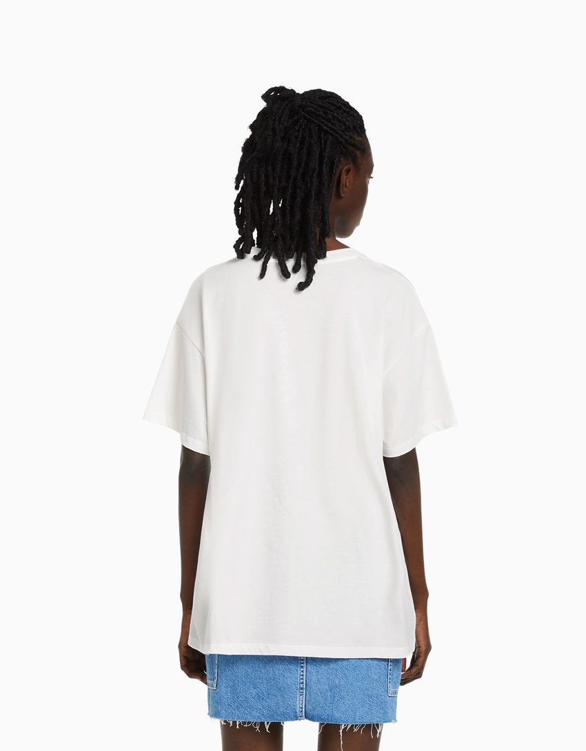 Camiseta de manga curta com estampa do Tupac