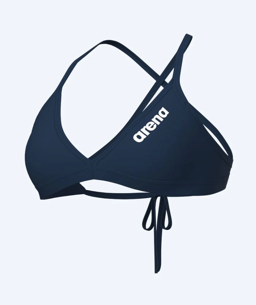 Arena bikini overdel til damer - Solid Tie Back - Mørkeblå