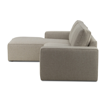 KARWEI loungebank Mack grijs gerecycled stof met links verlenging