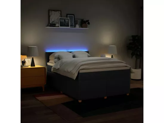 Sommier à lattes de lit avec matelas Bleu 160x200 cm Tissu