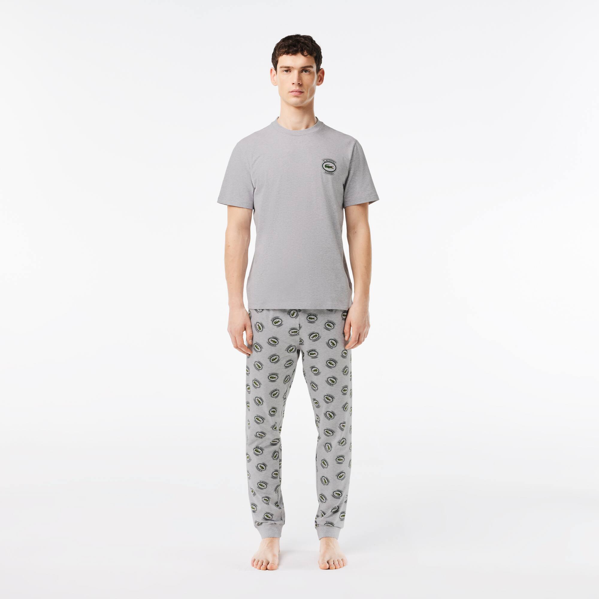 Pyjama-Set aus Stretch-Jersey Pyjamas - Grau - Lacoste - Herren