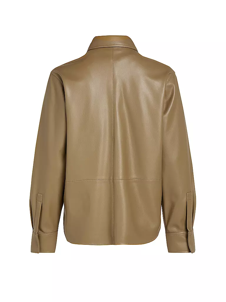 CALVIN KLEIN JEANS Overshirt in Lederoptik olive
