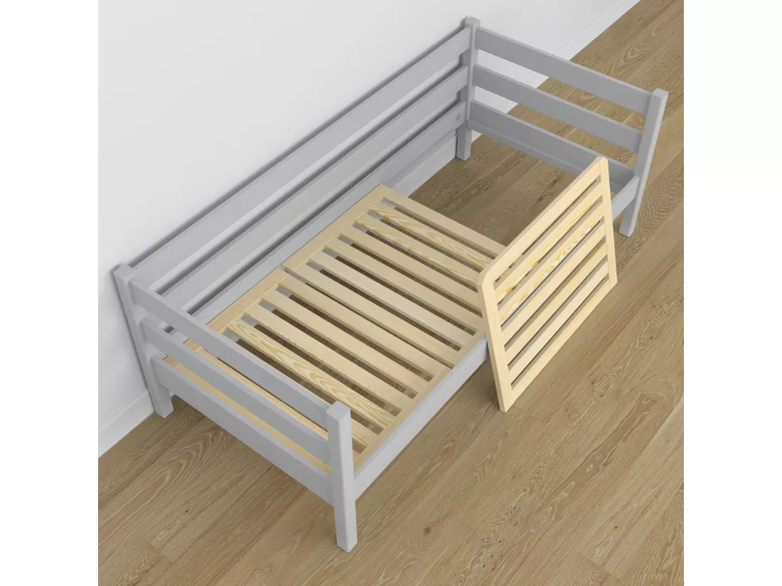 Lit banquette en bois N01 Gris 90x200