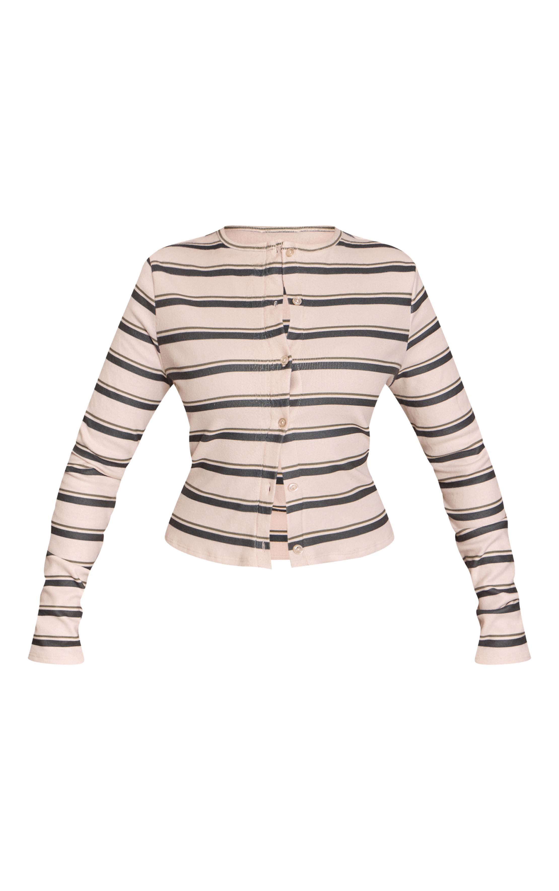 Vert Cardigan Boutonné À Rayures Petite