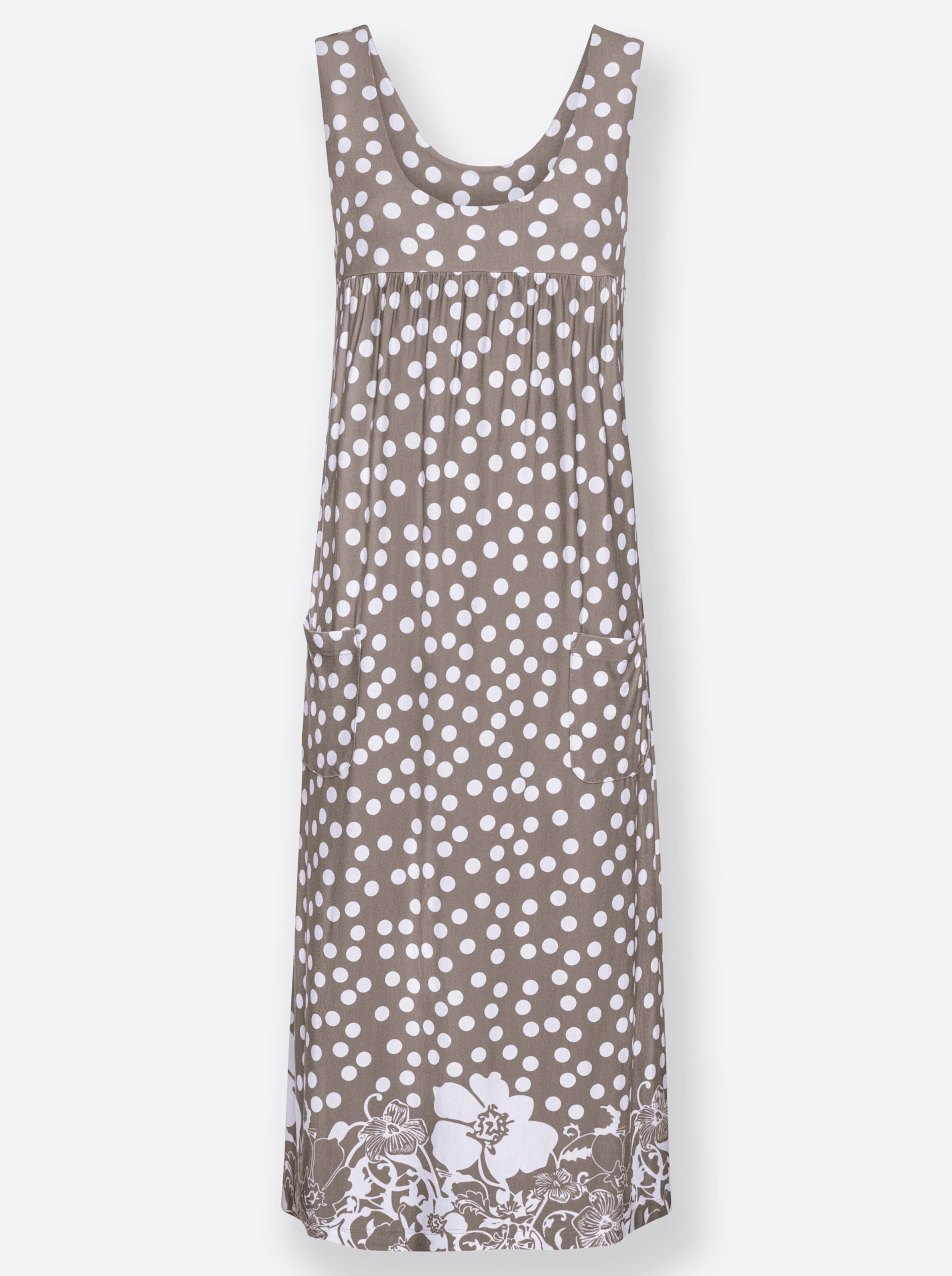 Freizeitkleid in taupe-gemustert